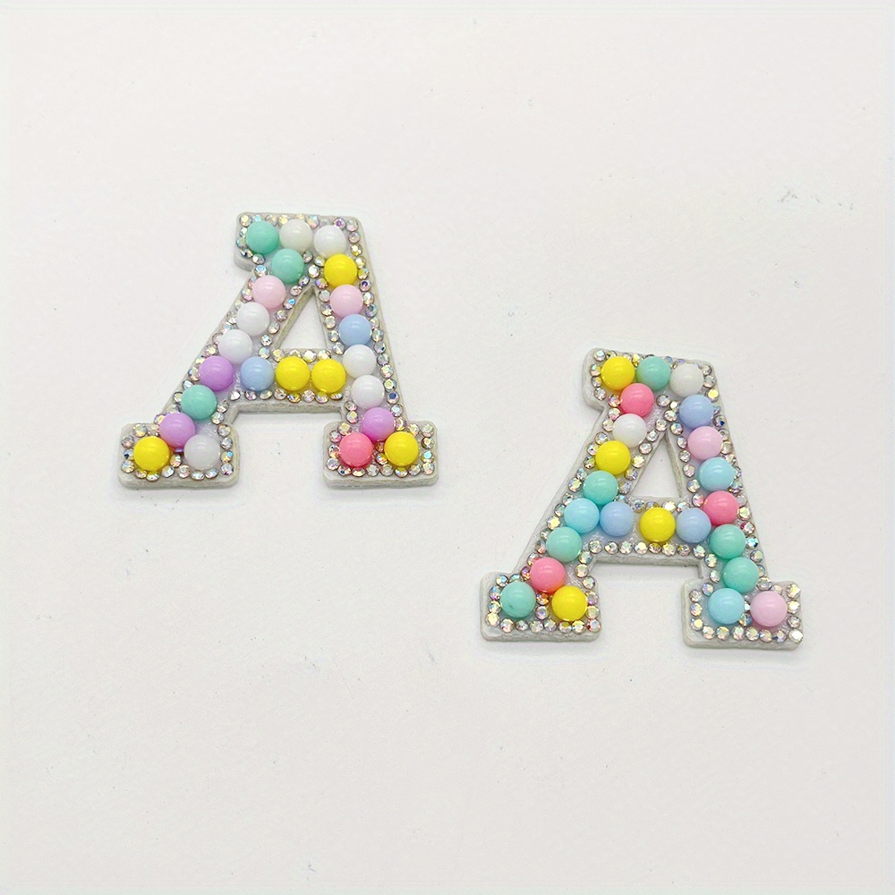 Colorful Bead Rhinestone Letter Stickers For Shirt Jacket - Temu