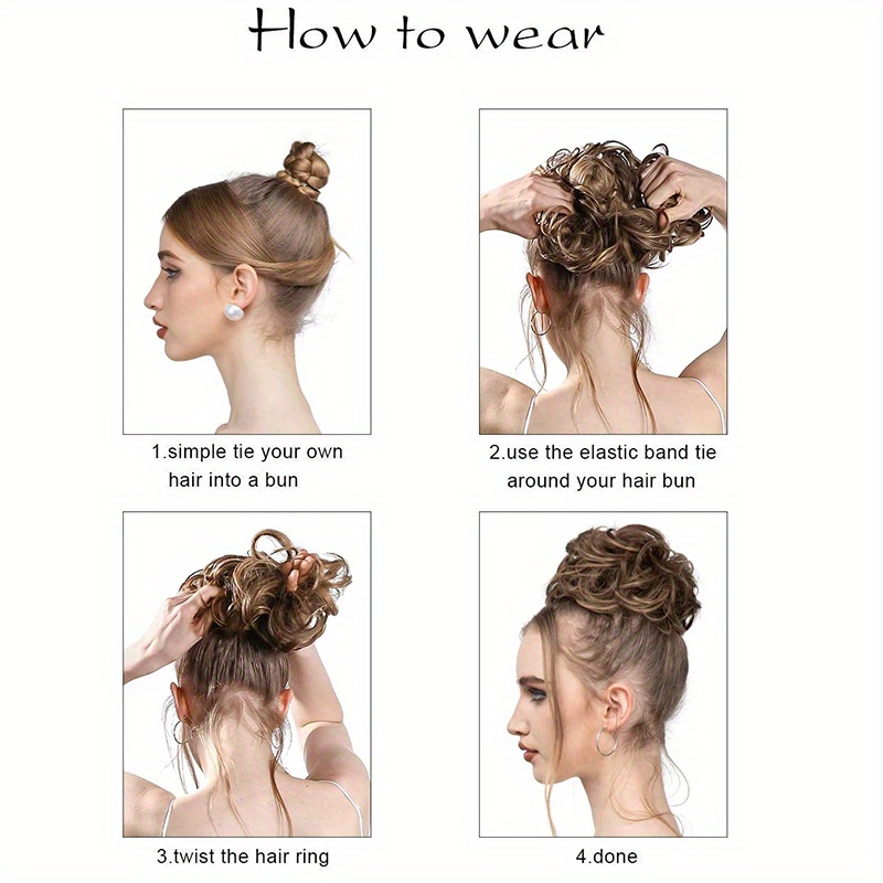 Messy Donut Hair Buns Updo Chignon Elastic Hair Rope - Temu Canada