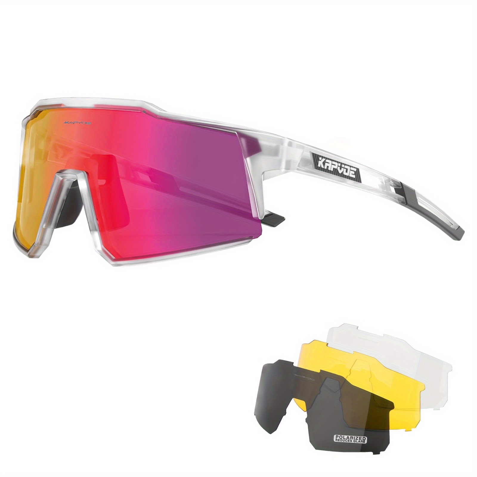  KAPVOE Gafas de ciclismo para hombres y mujeres, polarizadas,  para bicicleta de montaña, gafas de sol deportivas, MTB Triatlón, ciclismo,  equitación, correr, béisbol : Deportes y Actividades al Aire Libre