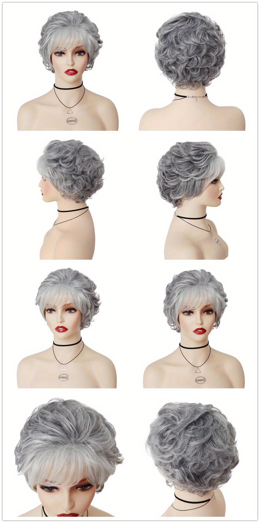 Short Curly Pixie Cut Wig Bangs Synthetic Wig Beginners Temu 8936