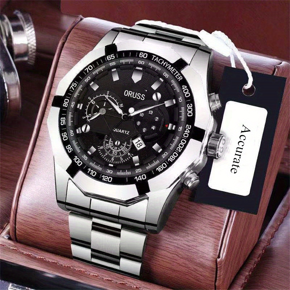 fashion mens large dial waterproof luminous   wrist watch   for gifts christmas gift details 0