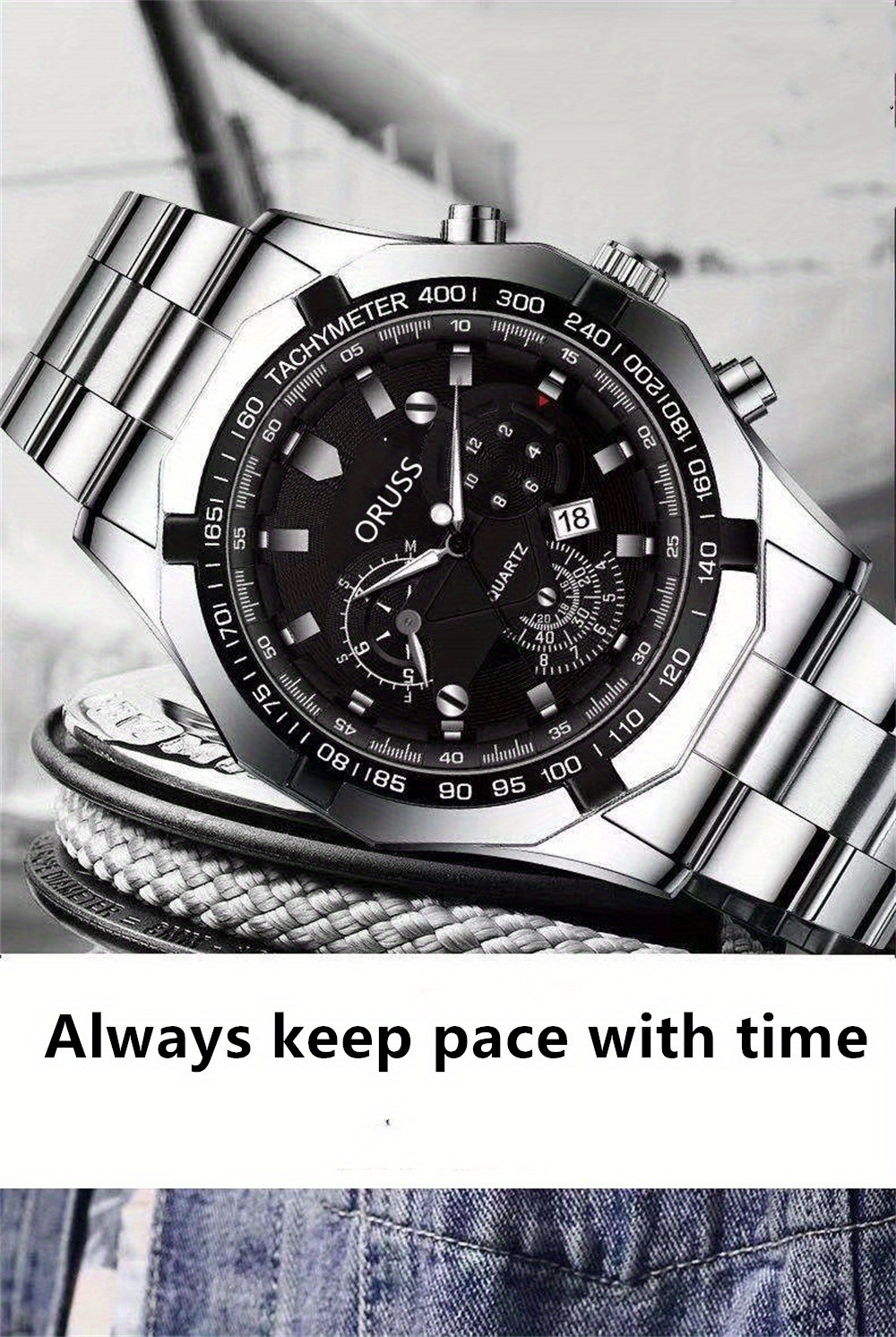 fashion mens large dial waterproof luminous   wrist watch   for gifts christmas gift details 2