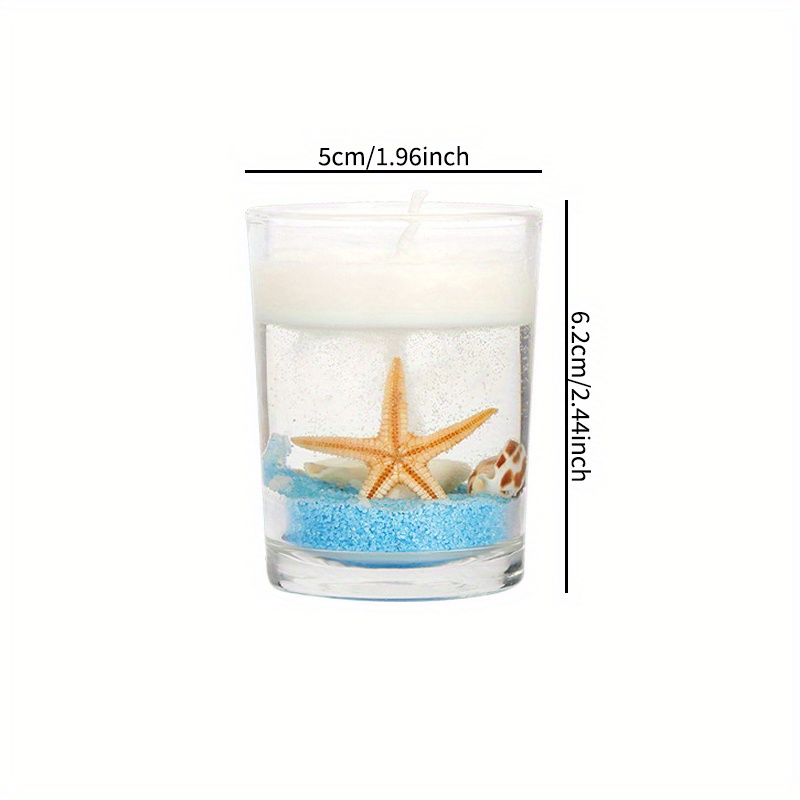 Fantastic Gel Wax Scented Candles Seashell Starfish Glass Cup