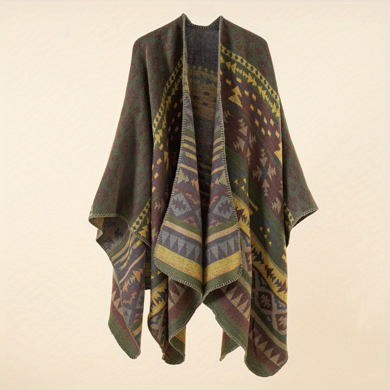 Warm Sunscreen Shawl Casual Open Front Poncho Cape Large Inelastic Cardigan