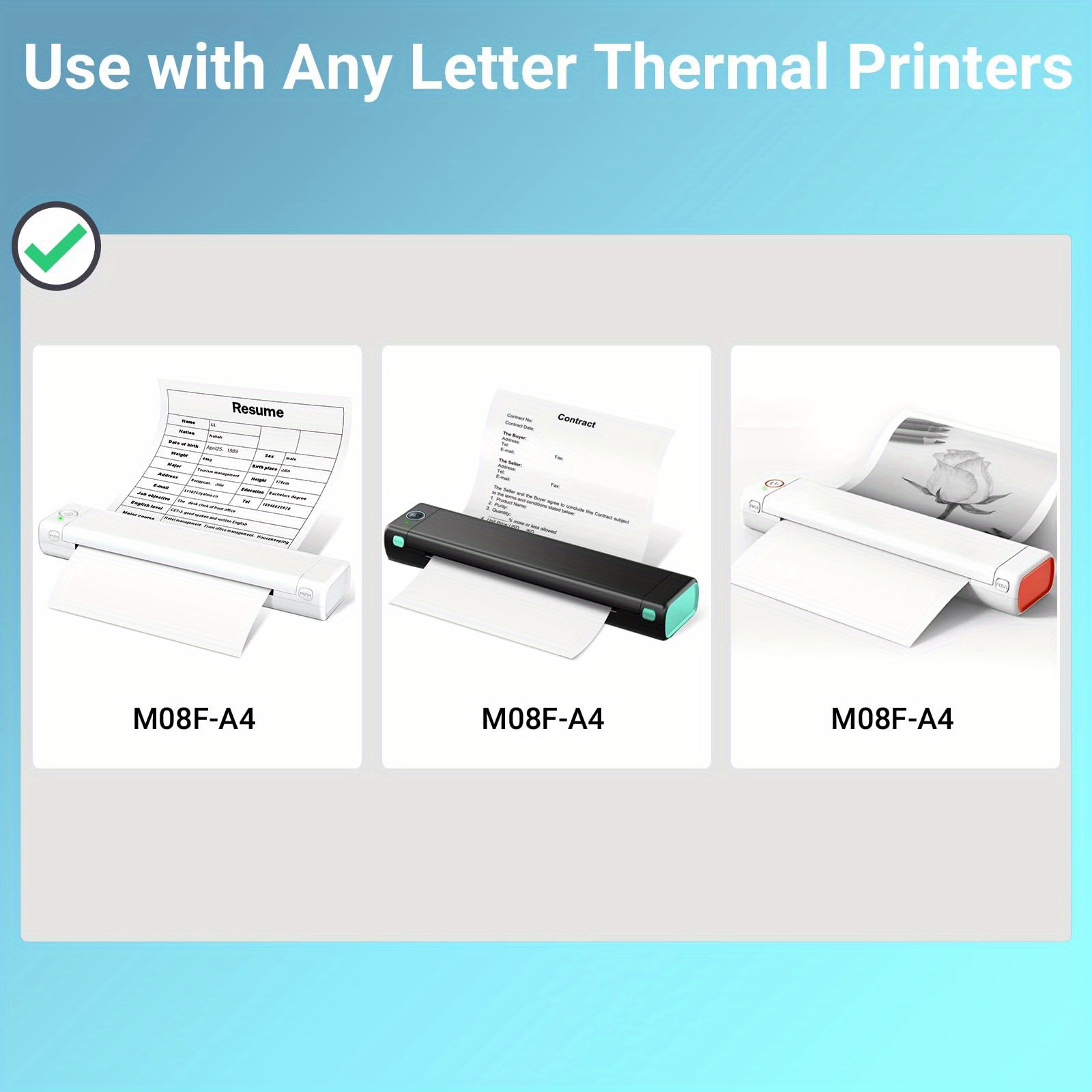  Printer Paper 8.5 x 11 White, Itari Copy Paper for Printer  Phomemo P831 HPRT MT800 Thermal Transfer Printer, Multipurpose Copy Paper  for Laser Printer, Inkjet Printer, 200 Sheets US Letter