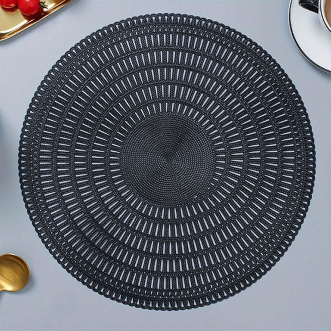 Round Pvc Placemats Solid Color Light Luxury Pads Heat - Temu