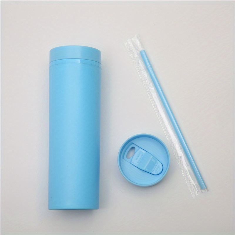 Skinny Acrylic Tumbler With Lid And Straw, Matte Pastel Colored Reusable Plastic  Cups, Bpa Free, - Temu