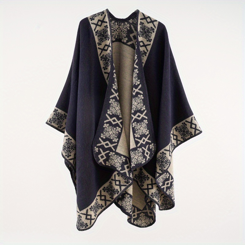 Warm Shawl Wrap Open Front Poncho Cape for Women