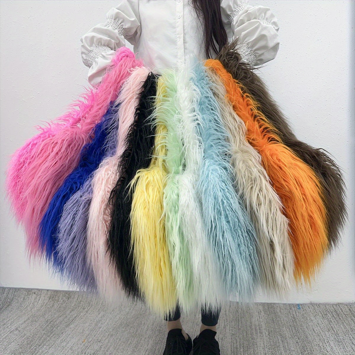 Love Hearts Faux Fur Shoulder Bag Trendy Fluffy Crossbody Temu