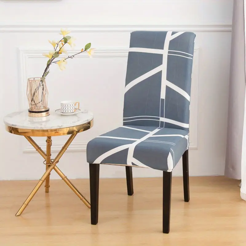 4pcs 6pcs geometric printed dining chair cover stretch milk silk fabric cahir cover suitable for home decor living room kitchen dining room party decoration details 6