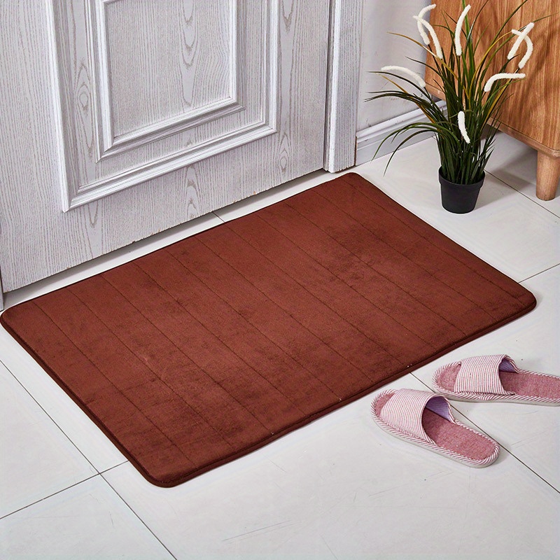 Solid Coral Sponge Water Absorbent Bathroom Mat Non Slip - Temu