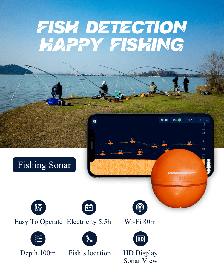 Smart Fish Finder Sonar: Portable Depth Finder & Fish Finder for  Recreational Fishing from Dock, Shore or Bank!