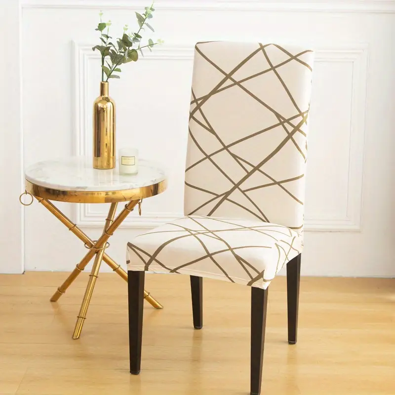 4pcs 6pcs geometric printed dining chair cover stretch milk silk fabric cahir cover suitable for home decor living room kitchen dining room party decoration details 8