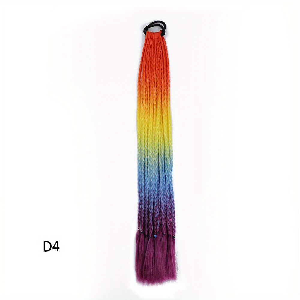 24" 60 Dreadlock Hair Tie Wig Colored Braid Hip Hop Style Elastic