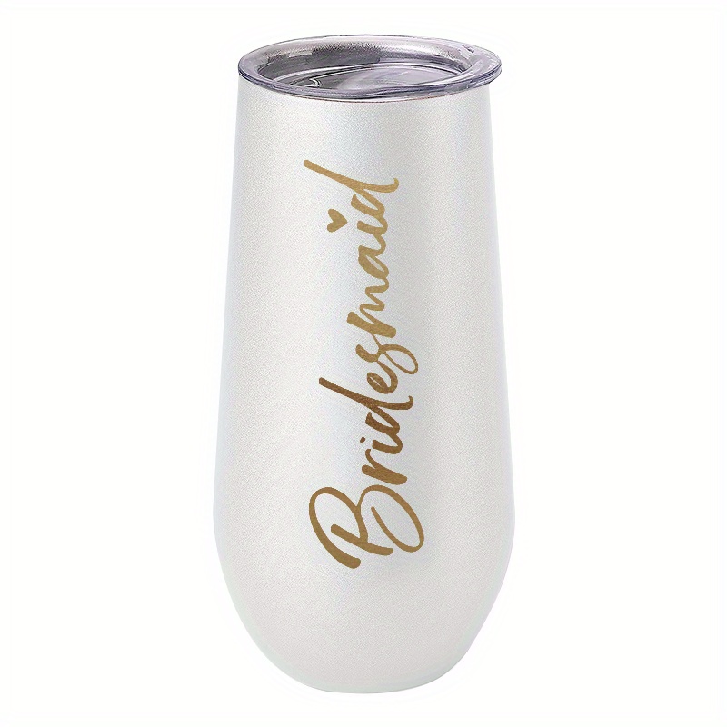 

Elegant 6oz Stainless Steel Champagne Flute - Shatterproof, Dishwasher Safe - Ideal For Bridesmaids & Like De , Christmas, Valentine's Day, Thanksgiving