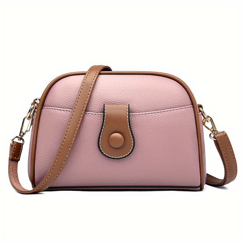 Vintage Crossbody Bag with Multiple Pockets Women's PU Leather Square Bag,one-size