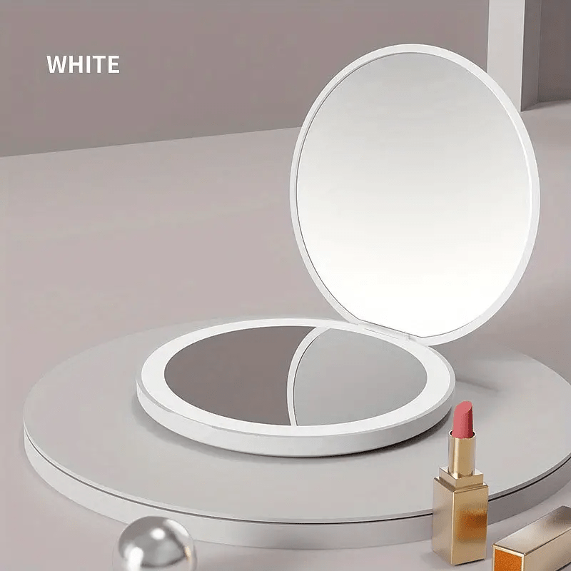QearFun Luxurious Rhinestone LED Lighted Compact Mirror,Bling Portable  Travel Makeup Mirrors,3.5 inch Rechargeable Mini Magnifying Pockets