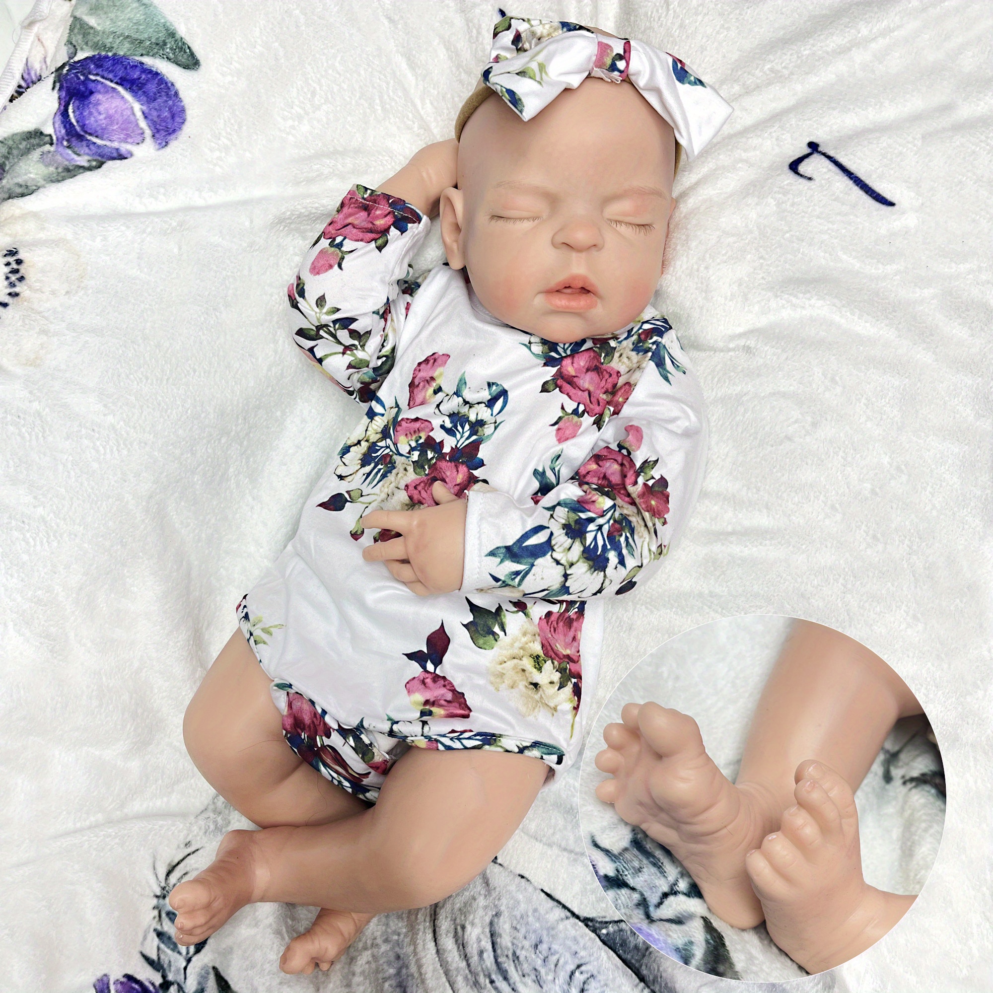 Sleeping Reborn Baby Doll Lifelike Soft Silicone Newborn Girls Bedtime Toys  Girls Birthday Gift Halloween/thanksgiving Day/christmas Gift - Temu