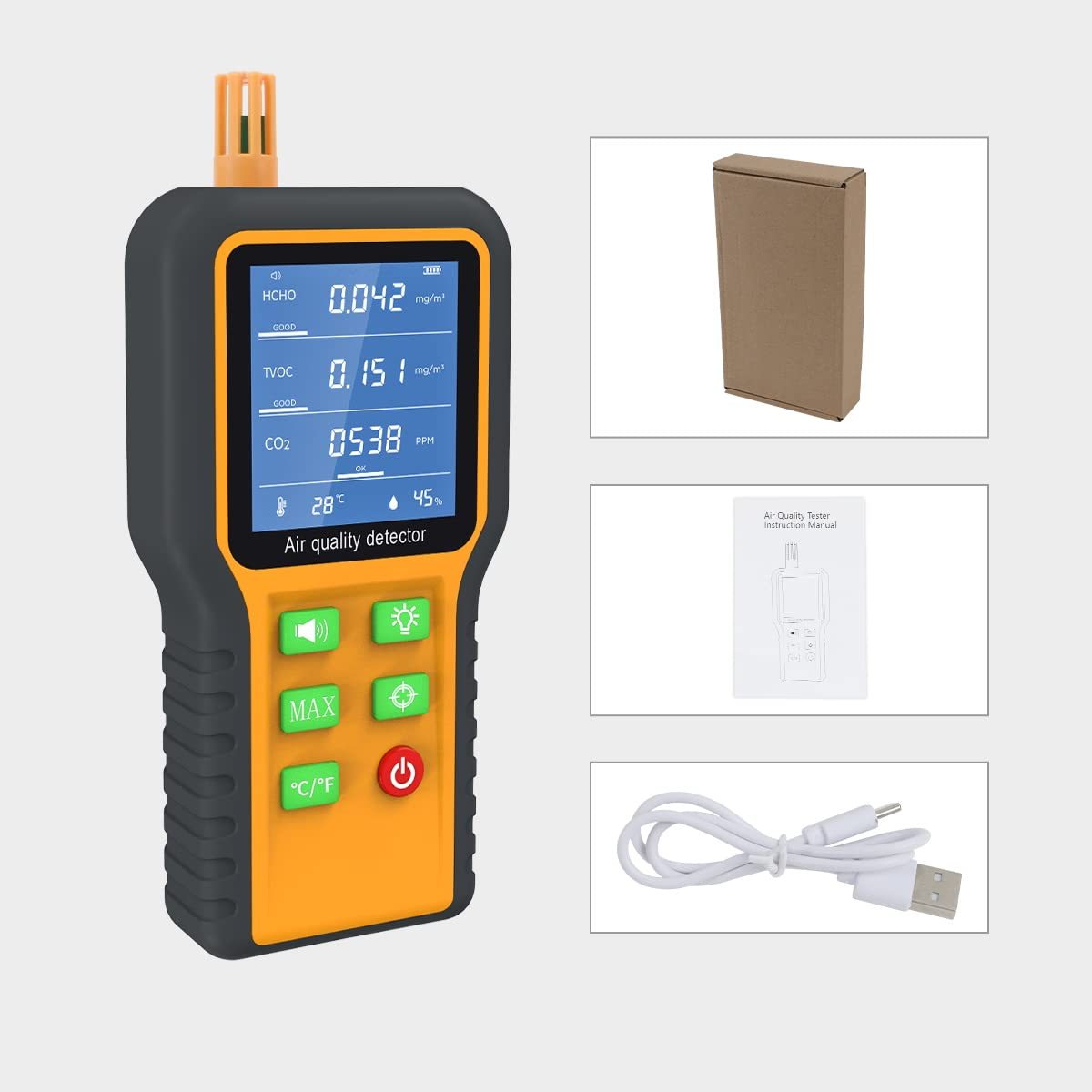 CO2 Digital Monitor Temperature Humidity Tester Air Quality Monitor  Temperature Humidity Meter Infrared Sensor