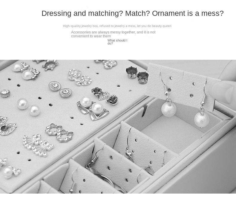 Vintage Plush Double layer Jewelry Box Lock Necklace Ring Temu