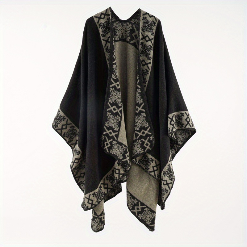Warm Shawl Wrap Open Front Poncho Cape for Women