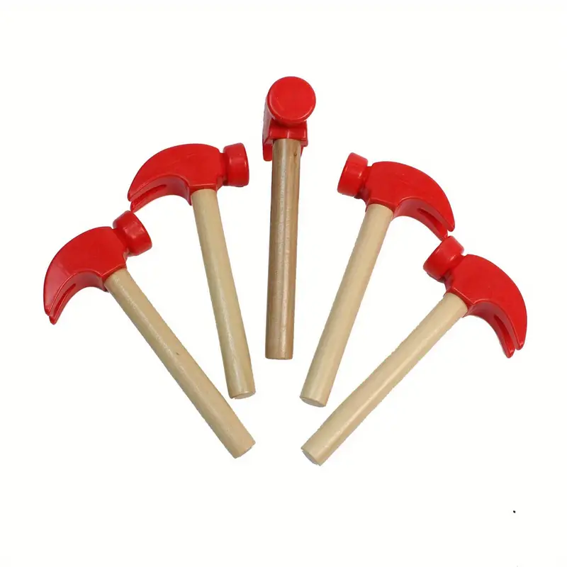 5pcs Wooden Hammer Toys Simulation Hammers Maintenance Tools Educational  Toys For Kids Birthday Party Games Supplies Wood Hammer Pretend Play  Educatio