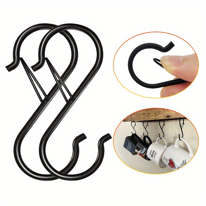 10pcs 3 6 Punch Free S Hooks With Safety Buckle Perfect For