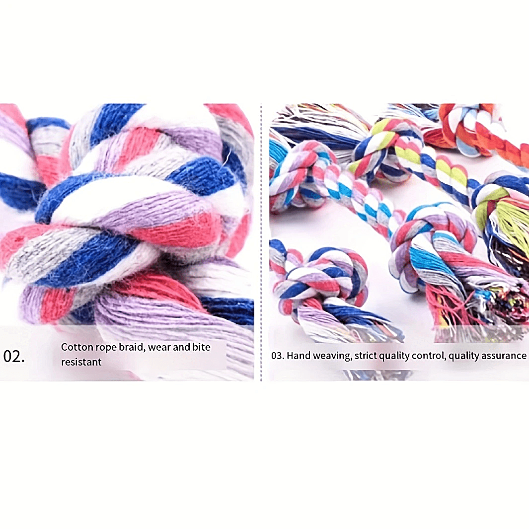 Dog Toy Double Knot Cotton Rope Durable Braided Rope Dog Temu Canada