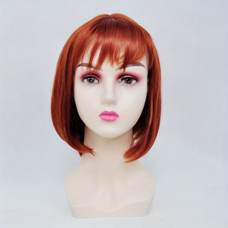 Heat Resistant Bob Cut Wig with Bangs for Daily Wear