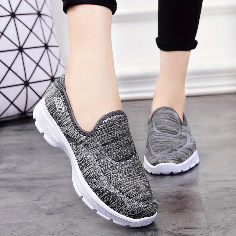 womens casual sneakers solid color soft soles slip on sports shoes lightweight comfortable outdoor shoes details 4