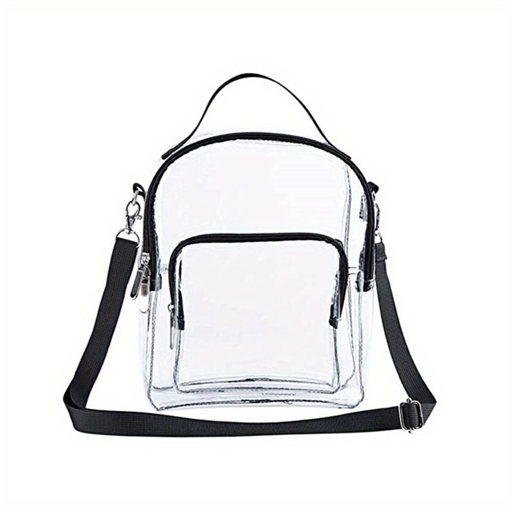 Green Transparent Top Handle Tote Bag Zip Crossbody Clear Sport Bags