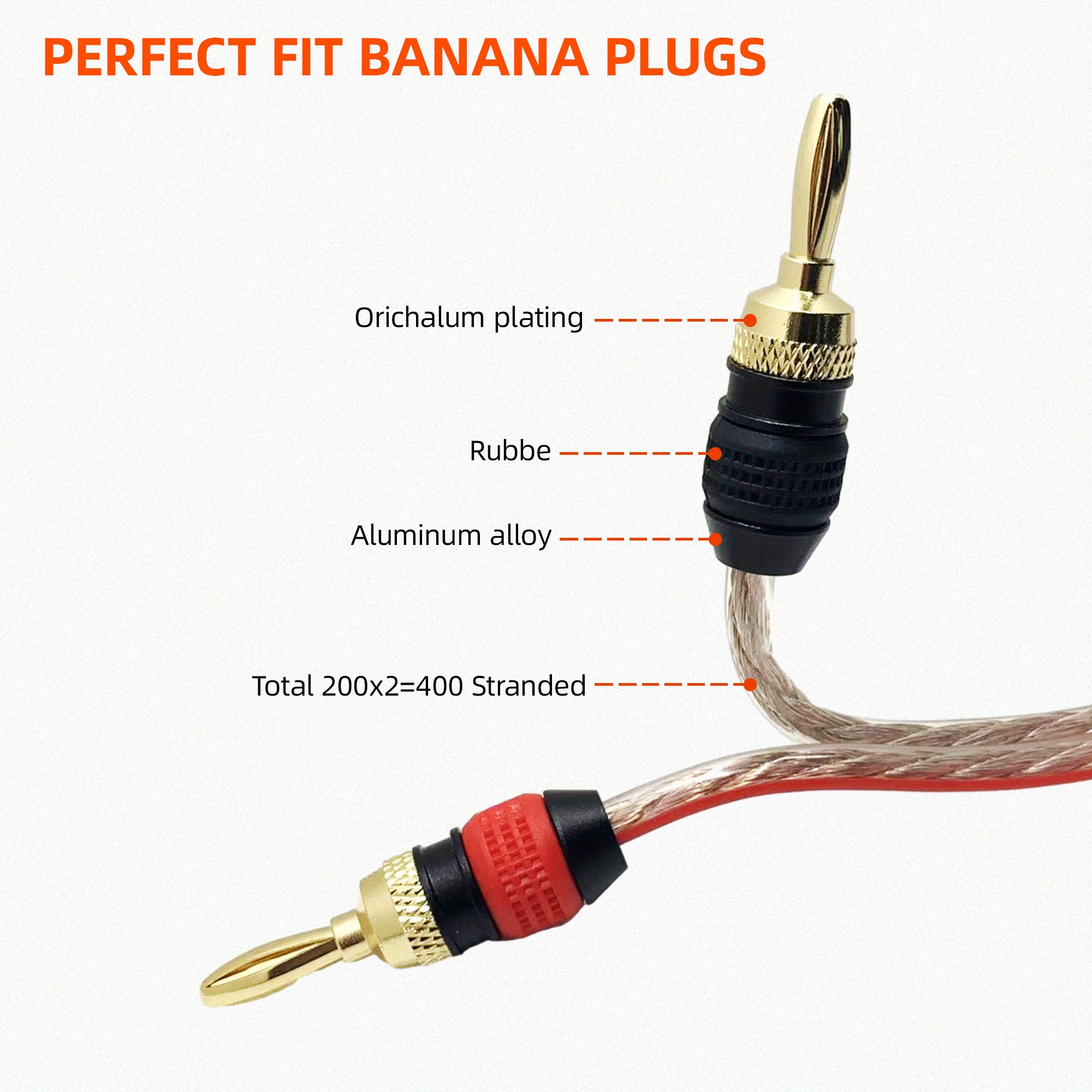 speaker wire with banana plugs hifi speaker cable with gold plated ...