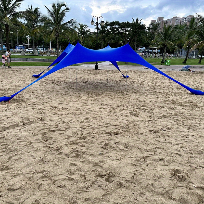 SUN NINJA Pop Up Beach Tent Sun Shelter UPF50+,Ground Pegs and Stability  Poles