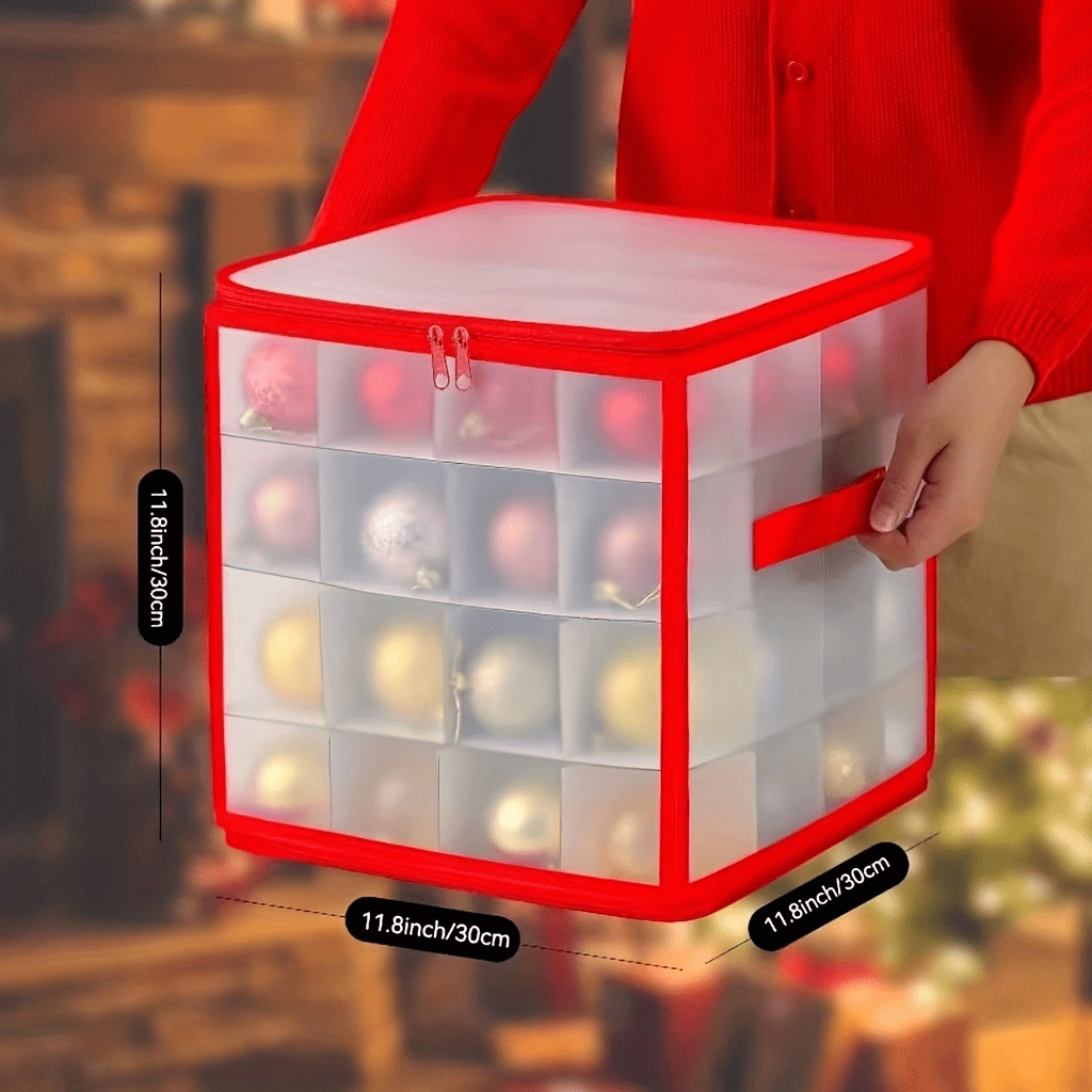 Box With 64 Room Christmas Ornament Storage Box Snowflake - Temu