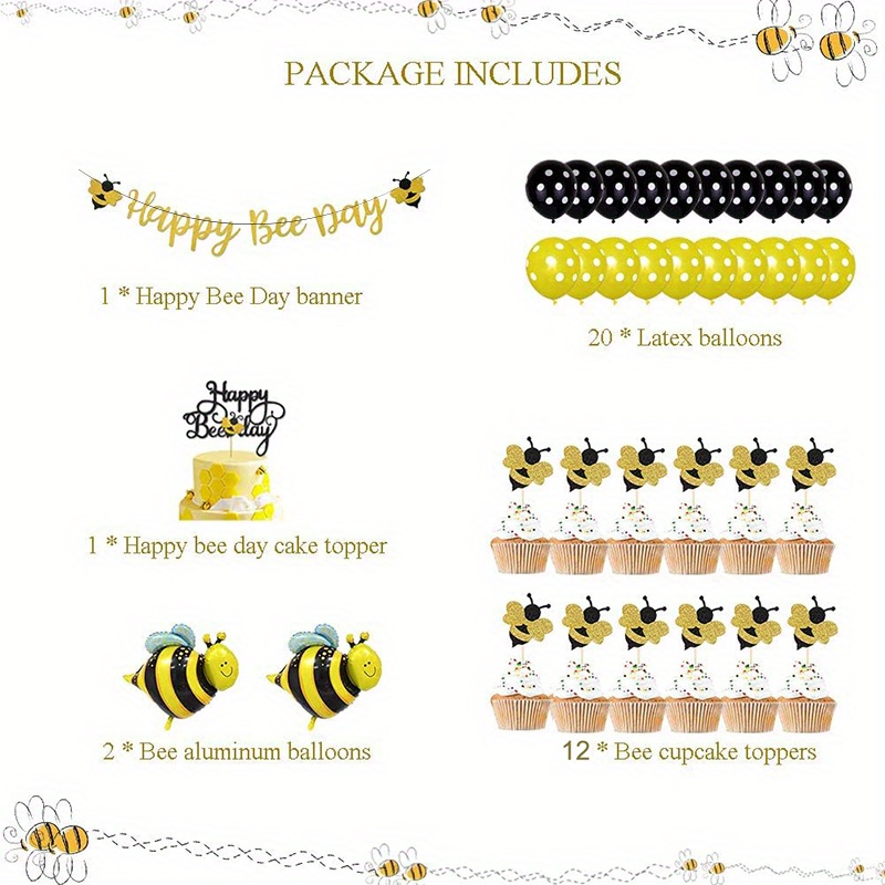 Happy Bee Day Party Set Perfect For Parties Holidays Home - Temu