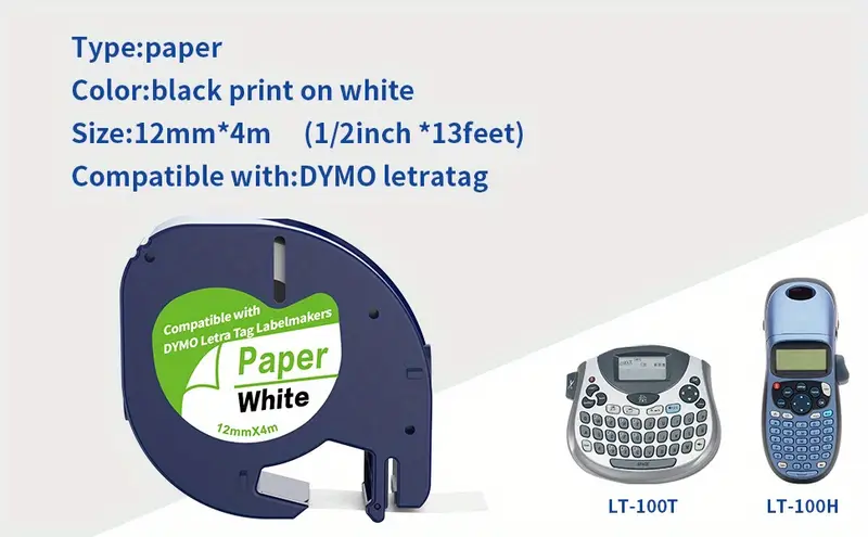 Label Compatible With Dymo Label Maker Letratag Refills - Temu