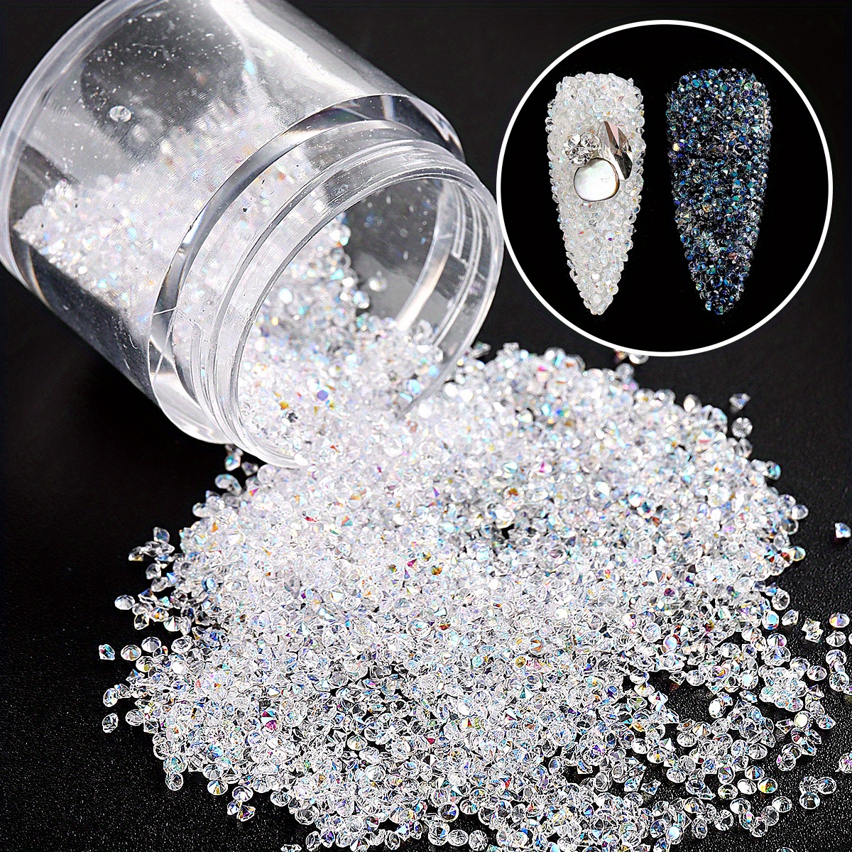 MultiValue Nail Art Caviar Beads, 12 Colors in Boxes Micro Mini Micro Glass  Beads Iridescent Nail Charms Glitter Crystals Nail Gems for Nails Art Tiny