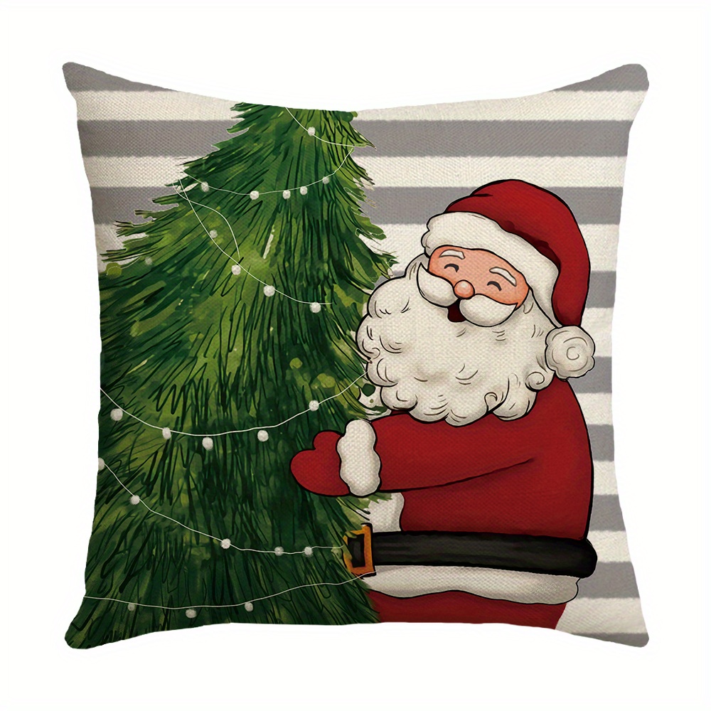 Christmas Pillow Covers Vintage Santa Reindeer Candy - Temu