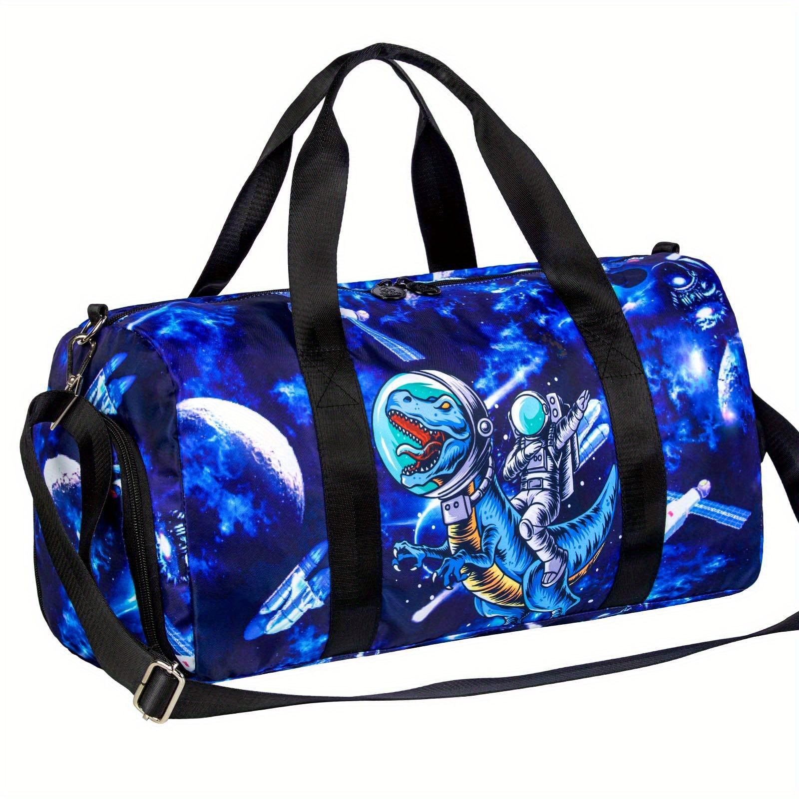 RAVUO Kids Duffle Bag - Water Resistant Travel & Gym Bag With Separate Shoe Compartment
