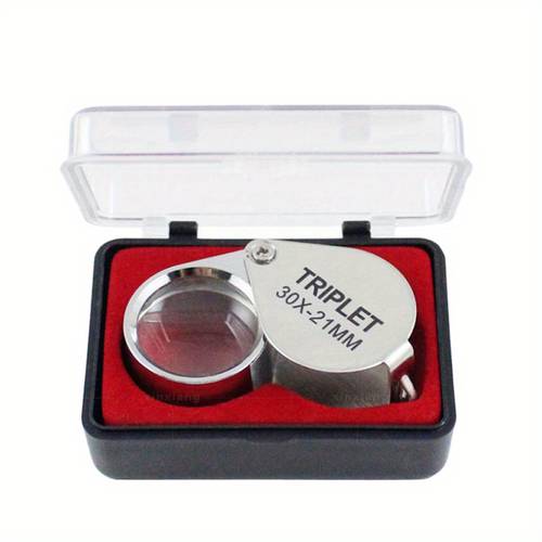30 x 21mm pocket jewelers magnifying glass for jewelry inspection