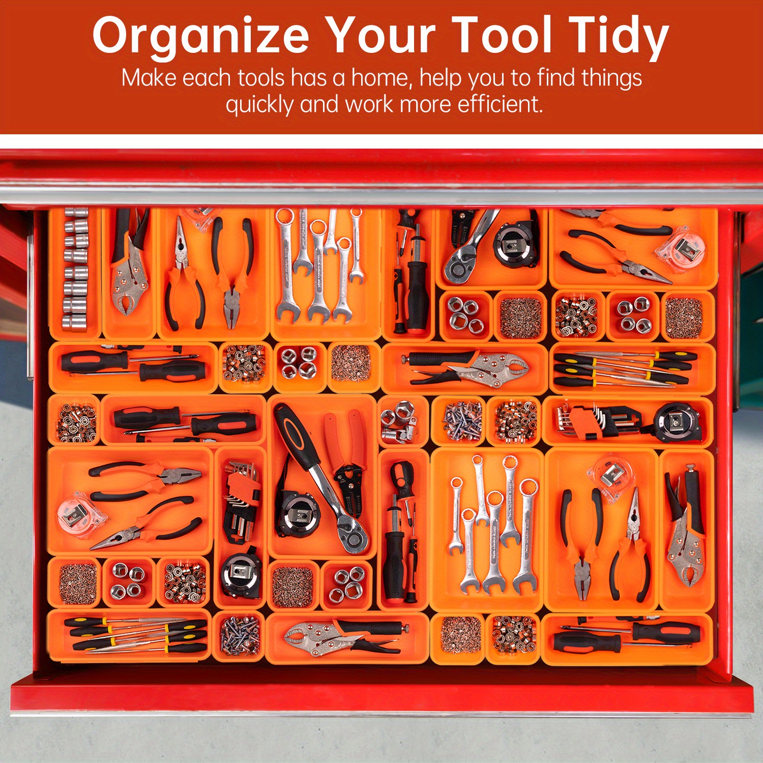 45 Pack Tool Box Organizer Tool Tray Dividers, Toolbox Drawer Organize –  Par Masters
