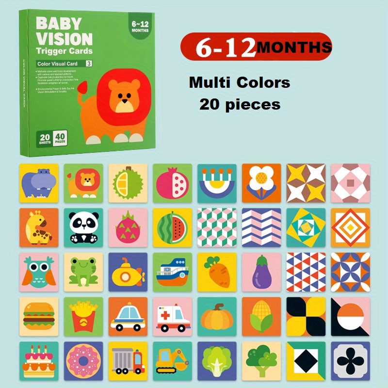 3 to 6 Months Vision Trigger Cards Early Education Cards Training Newborn  Babies Visual Stimulation Practice Montessori Toy
