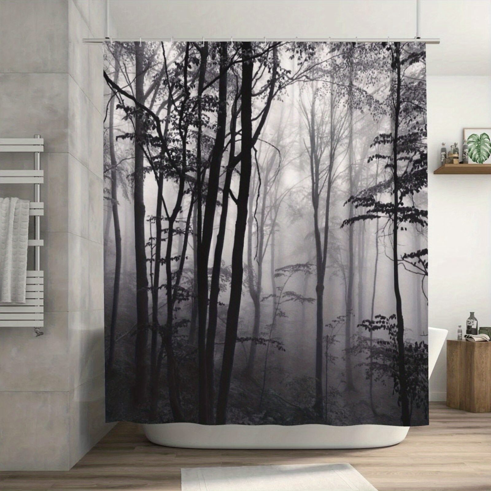 Bathway Shower Curtain Hooks Rust Proof Black Shower Curtain - Temu Canada
