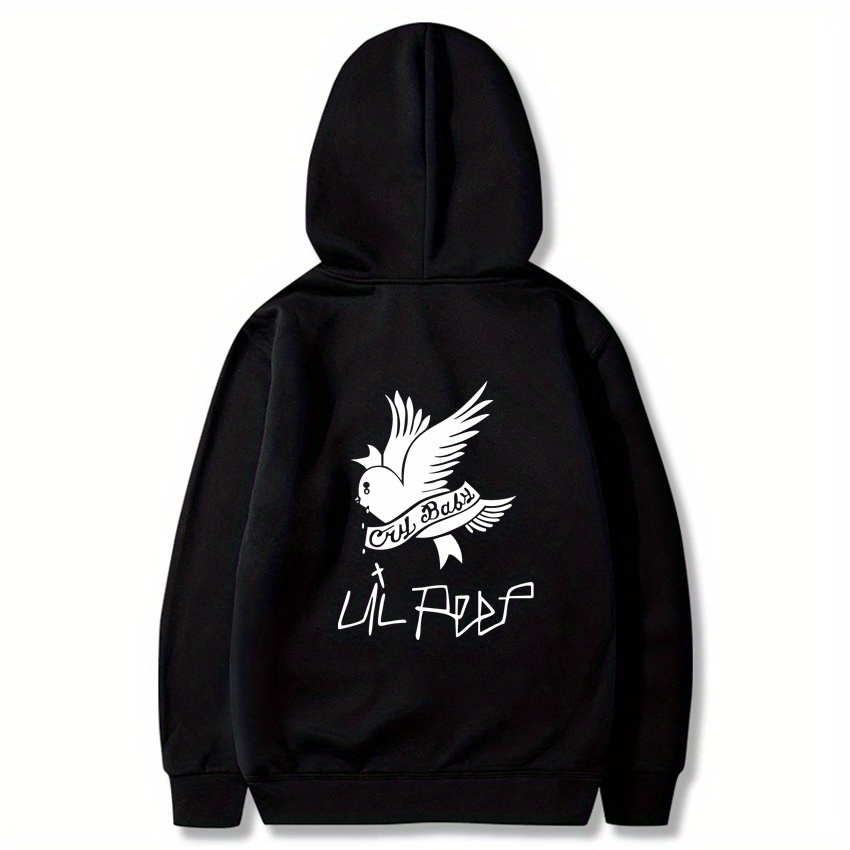 Men s Fashionable Bird Graphic Print Hooded Sweatshirt Temu