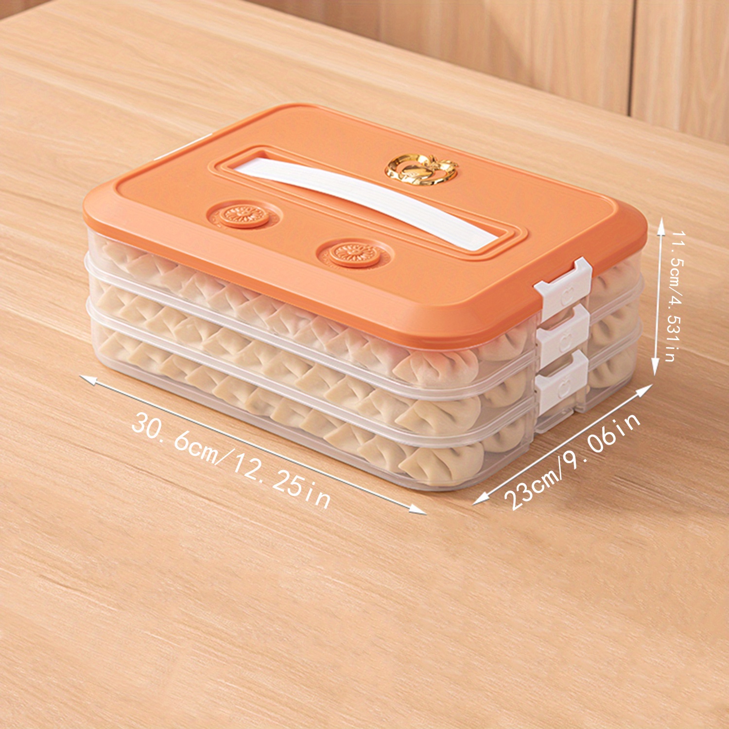 Dumpling Box, 4 Layers Freezer Safe Food Storage Containers, Stackable  Snack Container with Lid,Cookie Storage Containers for Kitchen and Fridge