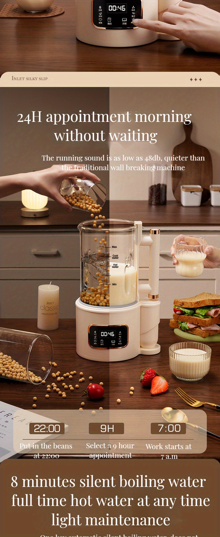 Large Capacity Blender - Juice Maker, High Boron Glass, Household Heating,  Automatic Small Soybean Milk Machine, Multi-function Cooking Machine With  Soundproof Cover - Perfect For 1-8 People! - Temu
