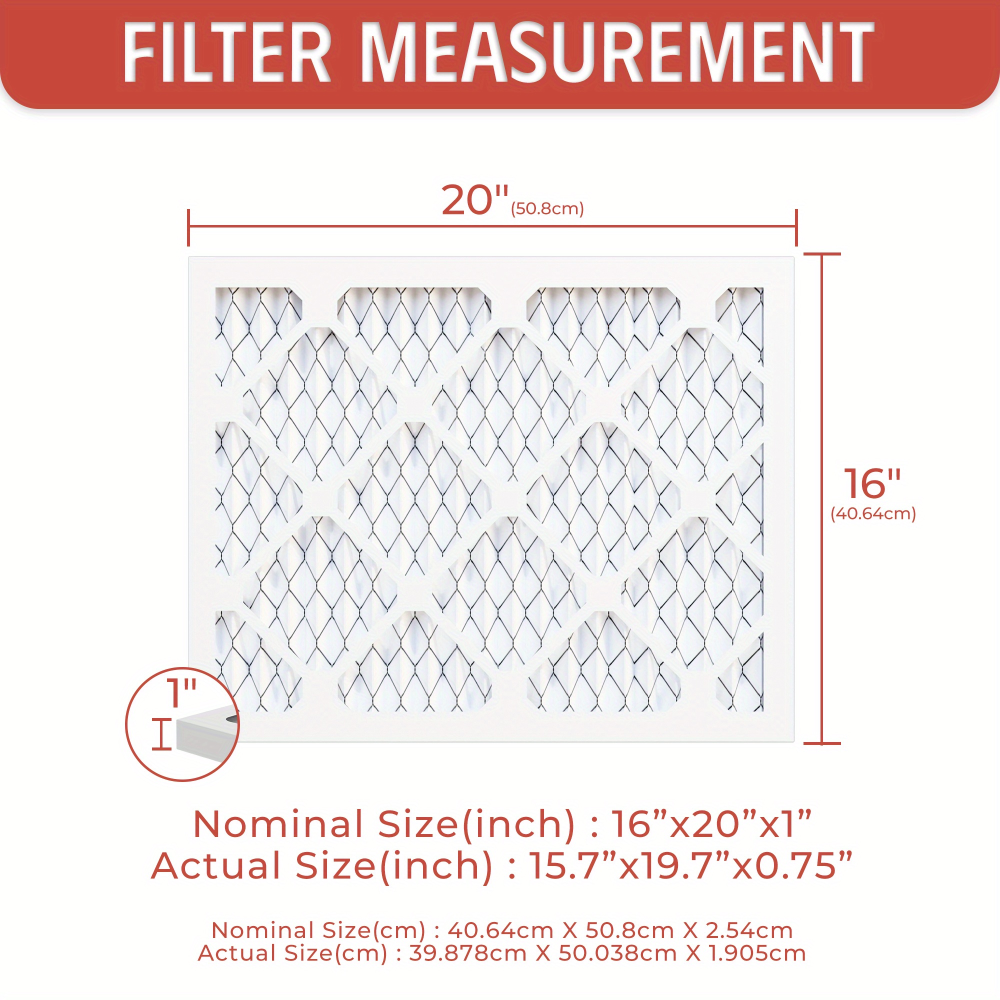 6 pack 16x20x1 inch air filter electrostatic pleated conditioner hvac ac furnace filters merv8 merv11 merv13 air conditioner accessories details 1