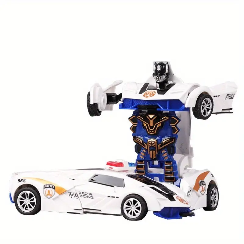Carro de brinquedo infantil atinge um botão Transformar carro de polícia  Carro de corrida Menino querido Carro de brinquedo Rei Kong Modelo off-road  - Temu Portugal