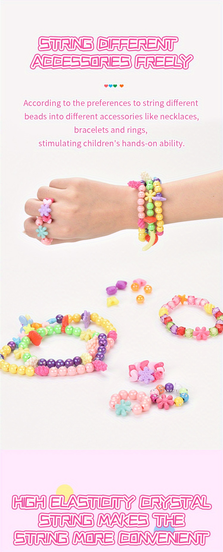 Charm Bracelet Making Kit Including Beads Chains Diy Craft Temu