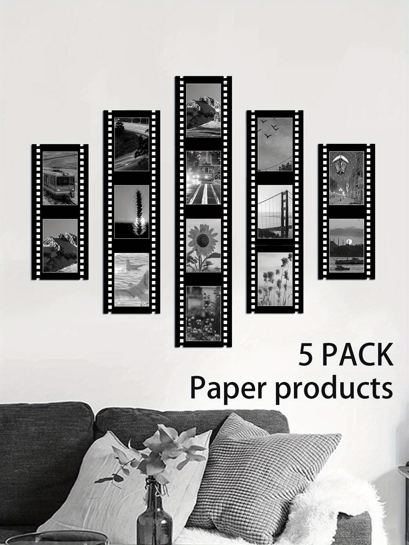 Black Card Paper Photo Frame Combination Photo Wall Retro - Temu
